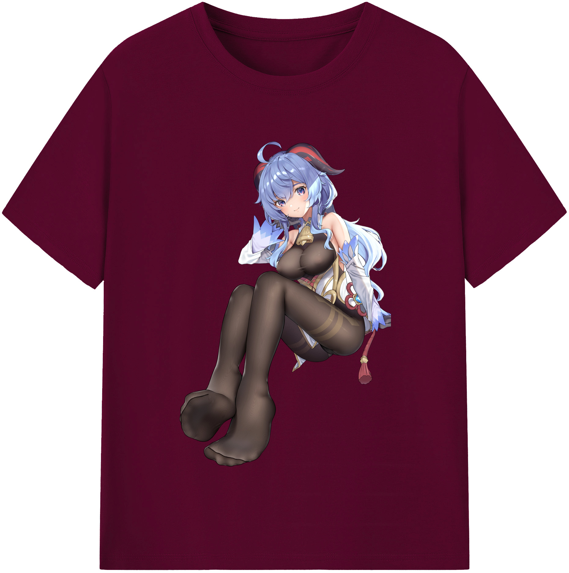 げんし神 甘雨 かんう genshin Ganyu レディースカジュアルプリントTシャツ（綿100％）